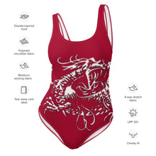 Load image into Gallery viewer, Black Dragon Fighting Society in Red One-Piece Swimsuit