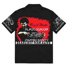 Load image into Gallery viewer, Count Dante Worlds Deadliest Fighting Secrets Black Dragon Fighting Society button shirt
