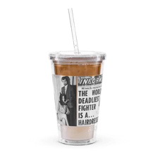 Load image into Gallery viewer, Black Dragon Fighting Society Count Dante Deadliest man Alive is a Hair Dresser artical plastic tumbler