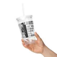 Load image into Gallery viewer, Black Dragon Fighting Society Count Dante Deadliest man Alive is a Hair Dresser artical plastic tumbler