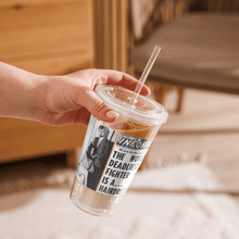 Load image into Gallery viewer, Black Dragon Fighting Society Count Dante Deadliest man Alive is a Hair Dresser artical plastic tumbler