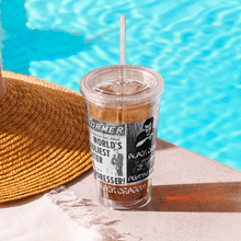 Load image into Gallery viewer, Black Dragon Fighting Society Count Dante Deadliest man Alive is a Hair Dresser artical plastic tumbler