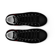 Load image into Gallery viewer, Black Dragon Fighting Society Red/Black Men’s high top canvas shoes