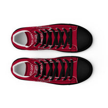 Load image into Gallery viewer, Black Dragon Fighting Society Men’s high top canvas shoes in Red
