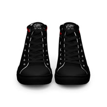 Load image into Gallery viewer, Black Dragon Fighting Society Red/Black Men’s high top canvas shoes