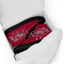 Load image into Gallery viewer, Black Dragon Fighting Society Men’s high top canvas shoes in Red