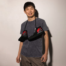 Load image into Gallery viewer, World's Deadliest Fighting Secrets & Black Dragon Fighting Society Count Dante Comic Book AdMen’s high top canvas shoes