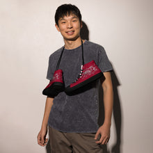 Load image into Gallery viewer, Black Dragon Fighting Society Men’s high top canvas shoes in Red