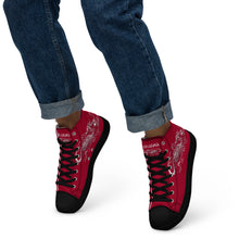 Load image into Gallery viewer, Black Dragon Fighting Society Men’s high top canvas shoes in Red