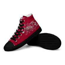 Load image into Gallery viewer, Black Dragon Fighting Society Men’s high top canvas shoes in Red