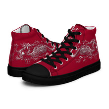 Load image into Gallery viewer, Black Dragon Fighting Society Men’s high top canvas shoes in Red