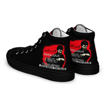 Load image into Gallery viewer, World's Deadliest Fighting Secrets & Black Dragon Fighting Society Count Dante Comic Book AdMen’s high top canvas shoes