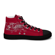 Load image into Gallery viewer, Black Dragon Fighting Society Men’s high top canvas shoes in Red