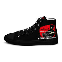Load image into Gallery viewer, World's Deadliest Fighting Secrets & Black Dragon Fighting Society Count Dante Comic Book AdMen’s high top canvas shoes