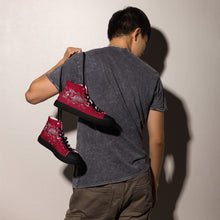 Load image into Gallery viewer, Black Dragon Fighting Society Men’s high top canvas shoes in Red