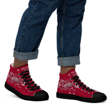 Load image into Gallery viewer, Black Dragon Fighting Society Men’s high top canvas shoes in Red