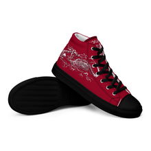 Load image into Gallery viewer, Black Dragon Fighting Society Men’s high top canvas shoes in Red