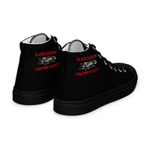 Load image into Gallery viewer, Black Dragon Fighting Society Red/Black Men’s high top canvas shoes