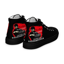 Load image into Gallery viewer, World's Deadliest Fighting Secrets & Black Dragon Fighting Society Count Dante Comic Book AdMen’s high top canvas shoes