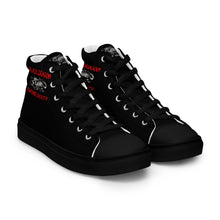Load image into Gallery viewer, Black Dragon Fighting Society Red/Black Men’s high top canvas shoes