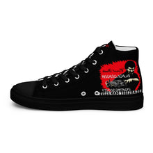 Load image into Gallery viewer, World's Deadliest Fighting Secrets & Black Dragon Fighting Society Count Dante Comic Book AdMen’s high top canvas shoes