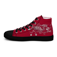 Load image into Gallery viewer, Black Dragon Fighting Society Men’s high top canvas shoes in Red