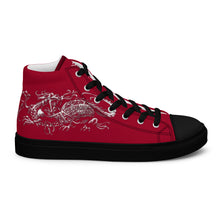 Load image into Gallery viewer, Black Dragon Fighting Society Men’s high top canvas shoes in Red