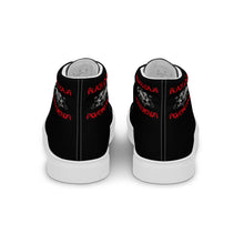Load image into Gallery viewer, Black Dragon Fighting Society Red /Black logo Men’s high top canvas shoes