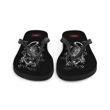 Load image into Gallery viewer, Black Dragon Fighting Society with Red lettering Flip-Flops