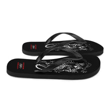 Load image into Gallery viewer, Black Dragon Fighting Society with Red lettering Flip-Flops