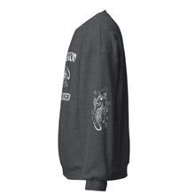 Load image into Gallery viewer, Black Dragon Fighting Society In Red Grey & Black multi print with left right arm print back tag unisex sweatshirt.
