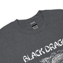 Load image into Gallery viewer, Black Dragon Fighting Society In Red Grey & Black multi print with left right arm print back tag unisex sweatshirt.