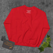 Load image into Gallery viewer, Black Dragon Fighting Society In Red Grey & Black multi print with left right arm print back tag unisex sweatshirt.