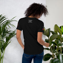 Load image into Gallery viewer, Black Dragon Fighting Society Kumite with arm patches Unisex t-shirt in Choice of colors.