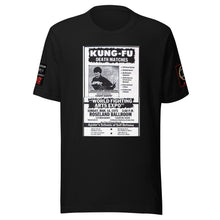 Load image into Gallery viewer, Black Dragon Fighting Society Official Kumite 1975 real newspaper add Unisex t-shirt