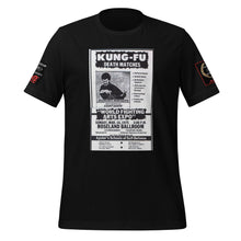 Load image into Gallery viewer, Black Dragon Fighting Society Official Kumite 1975 real newspaper add Unisex t-shirt