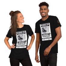 Load image into Gallery viewer, Black Dragon Fighting Society Official Kumite 1975 real newspaper add Unisex t-shirt