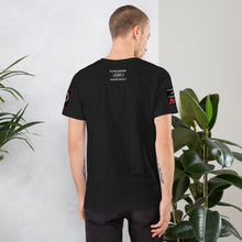 Load image into Gallery viewer, Black Dragon Fighting Society Kumite with arm patches Unisex t-shirt in Choice of colors.