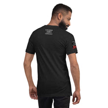 Load image into Gallery viewer, Black Dragon Fighting Society Kumite with arm patches Unisex t-shirt in Choice of colors.