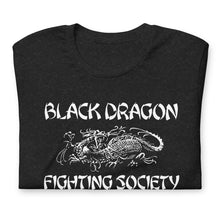 Load image into Gallery viewer, Black Dragon Fighting Society Kumite with arm patches Unisex t-shirt in Choice of colors.