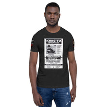 Load image into Gallery viewer, Black Dragon Fighting Society Official Kumite 1975 real newspaper add Unisex t-shirt