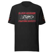 Load image into Gallery viewer, Black Dragon Fighting Society in white in Red & White, Kumite Unisex t-shirt
