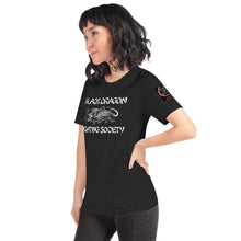 Load image into Gallery viewer, Black Dragon Fighting Society Kumite with arm patches Unisex t-shirt in Choice of colors.