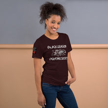 Load image into Gallery viewer, Black Dragon Fighting Society Kumite with arm patches Unisex t-shirt in Choice of colors.