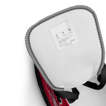 Load image into Gallery viewer, Black Dragon Fighting Society Women’s high top canvas shoes in Redwith white or black shell toe & sneaker bottoms