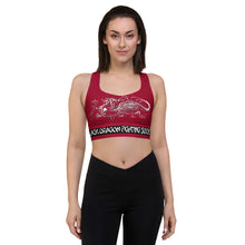 Load image into Gallery viewer, Black Dragon Fighting Society in Red Longline sports bra
