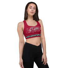 Load image into Gallery viewer, Black Dragon Fighting Society in Red Longline sports bra
