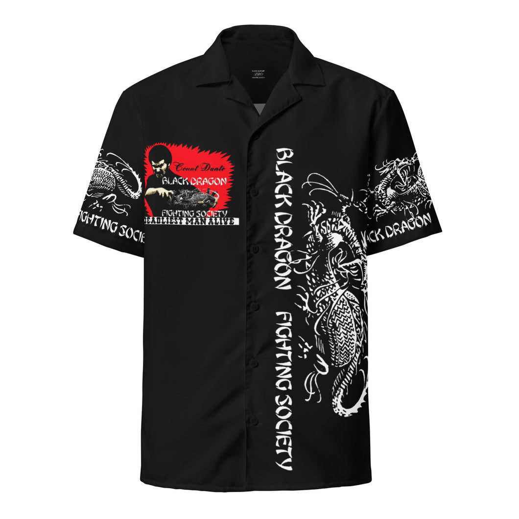 Deadliest Fighting Secretes Count Dante Black Dragon Fighting Society button shirt