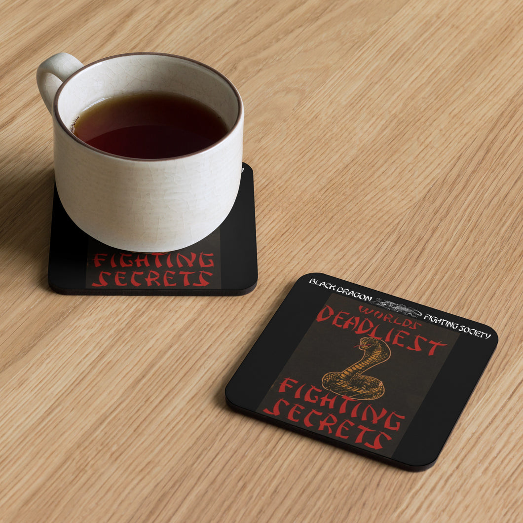 Black Dragon Fighting Society World's Deadliest Fighting Secrets Cork-back coaster