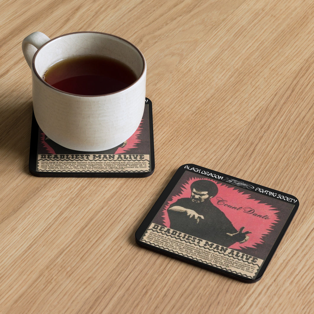 World's Deadliest Fighting Secrets Count Dante Black Dragon Fighting Society Comic Book Cork-back coaster